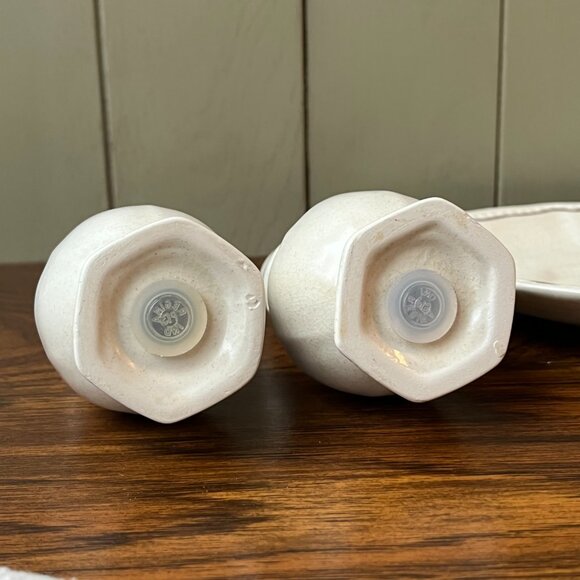 Kensington Staffordshire England Handcrafted Ironstone Set Salt Pepper Shakers - Picture 14 of 15